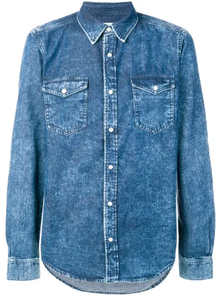 Givenchy blue long-sleeve denim shirt 