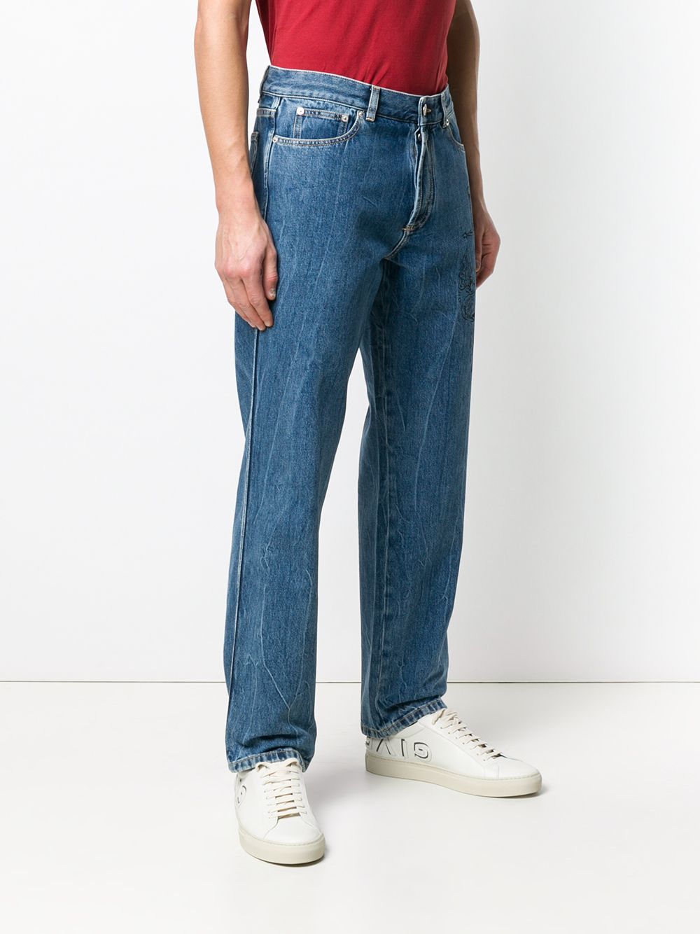 фото Givenchy джинсы узкого кроя с вышивкой