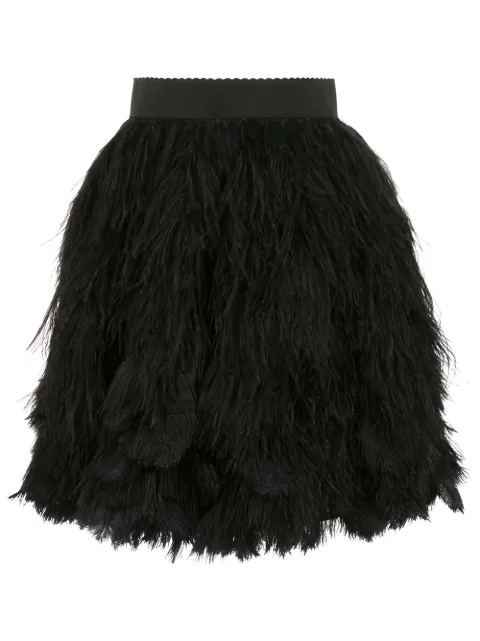 Dolce & Gabbana feather appliqué mini skirt