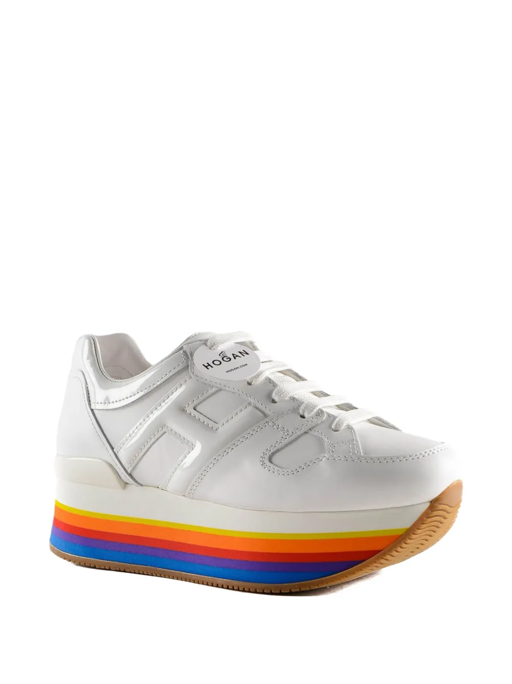 Hogan sneakers met regenboog zool - Wit