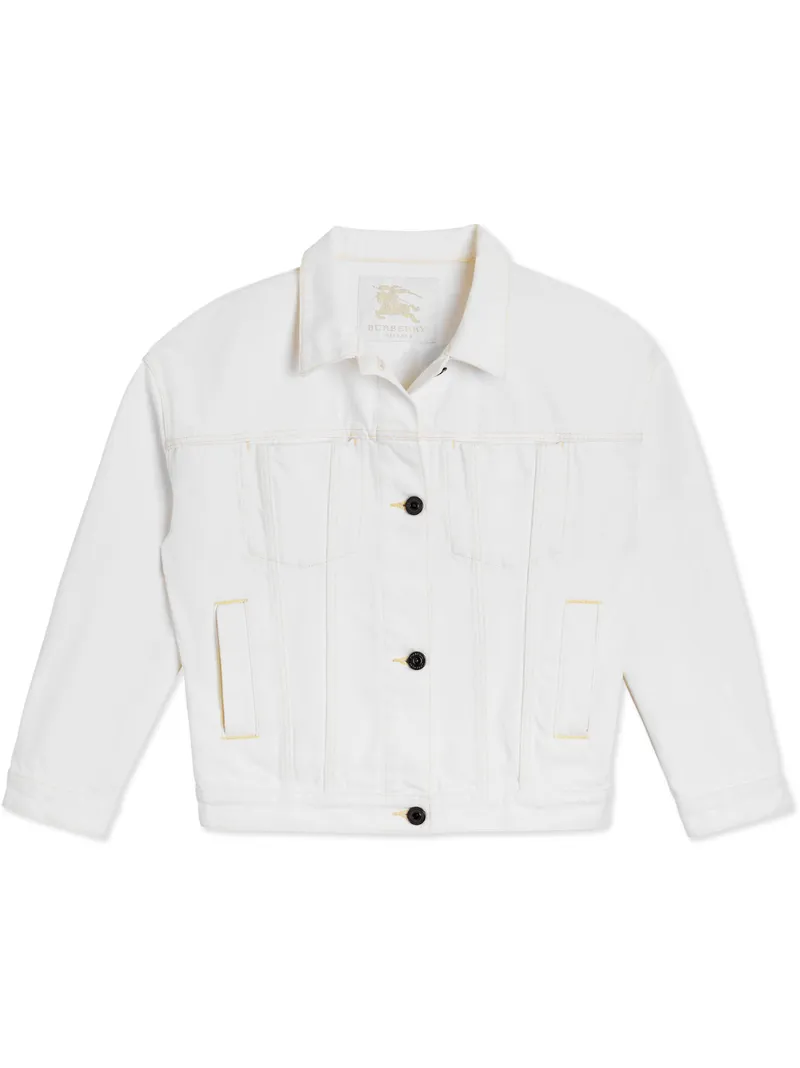 Burberry Kids джинсовая куртка с принтом логотипа
