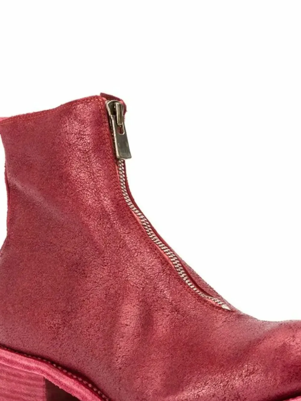 Guidi Enkellaarzen met rits Rood