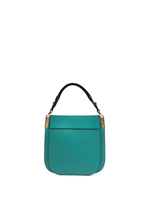 Prada Aquamarine Margit Dual Handle Leather Crossbody Bag In Green