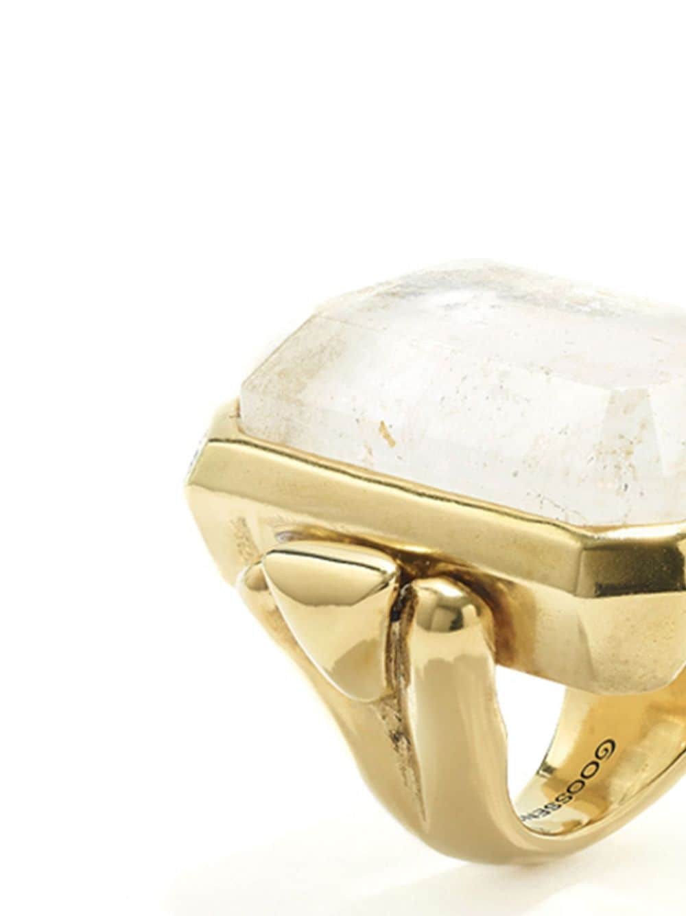 Shop Goossens Stones Crystal Ring In Gold