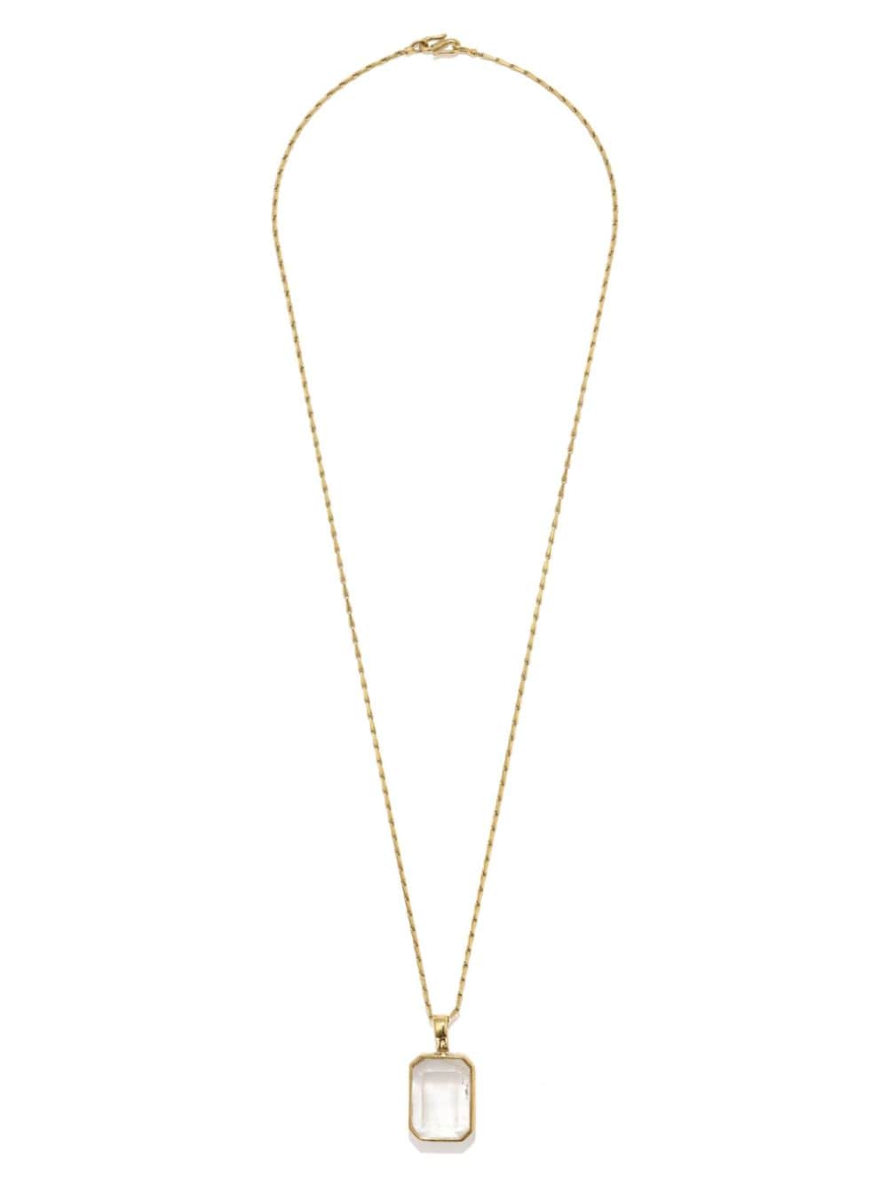 Shop Goossens Stones Crystal Necklace In Gold