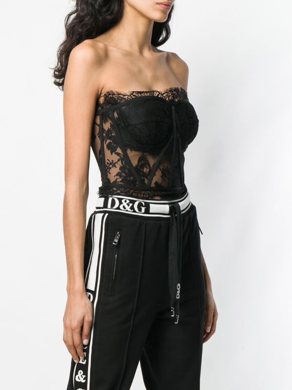 Lace bustier in black - Gucci