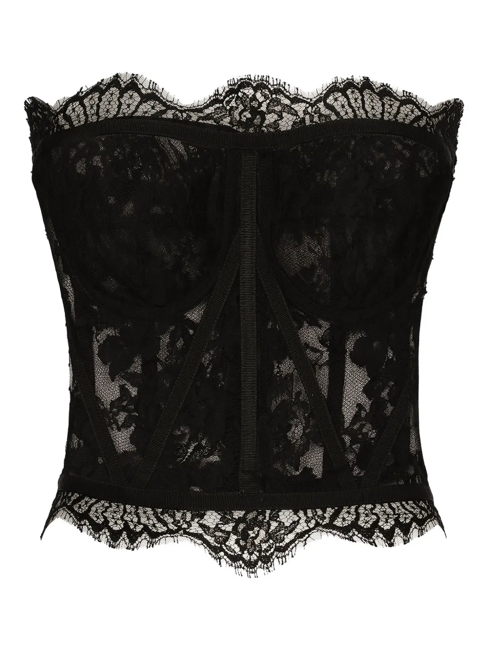 Dolce & Gabbana top estilo bustier de encaje | negro | Image 1