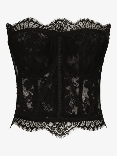 Dolce & Gabbana Blusa com acabamento de renda ondulada
