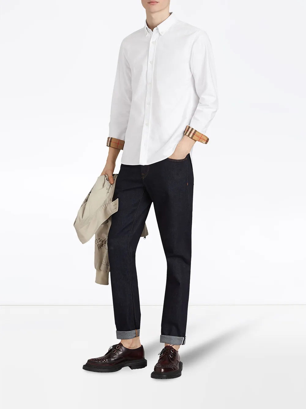 Burberry katoenen stretch poplin shirt - Wit