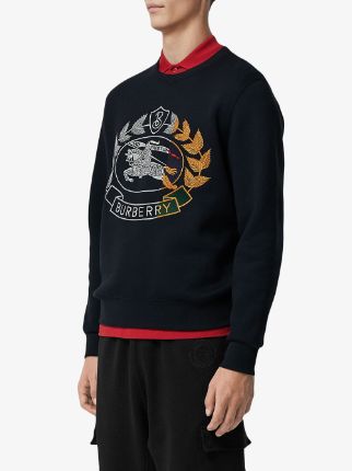 embroidered crest jersey sweatshirt