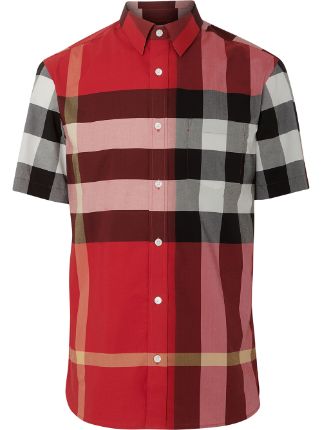 Burberry Short-sleeve Check Stretch Cotton Shirt - Farfetch