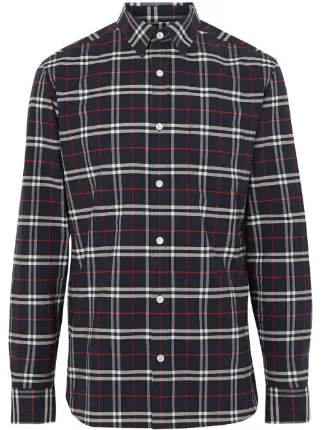 Burberry check cheap stretch cotton shirt