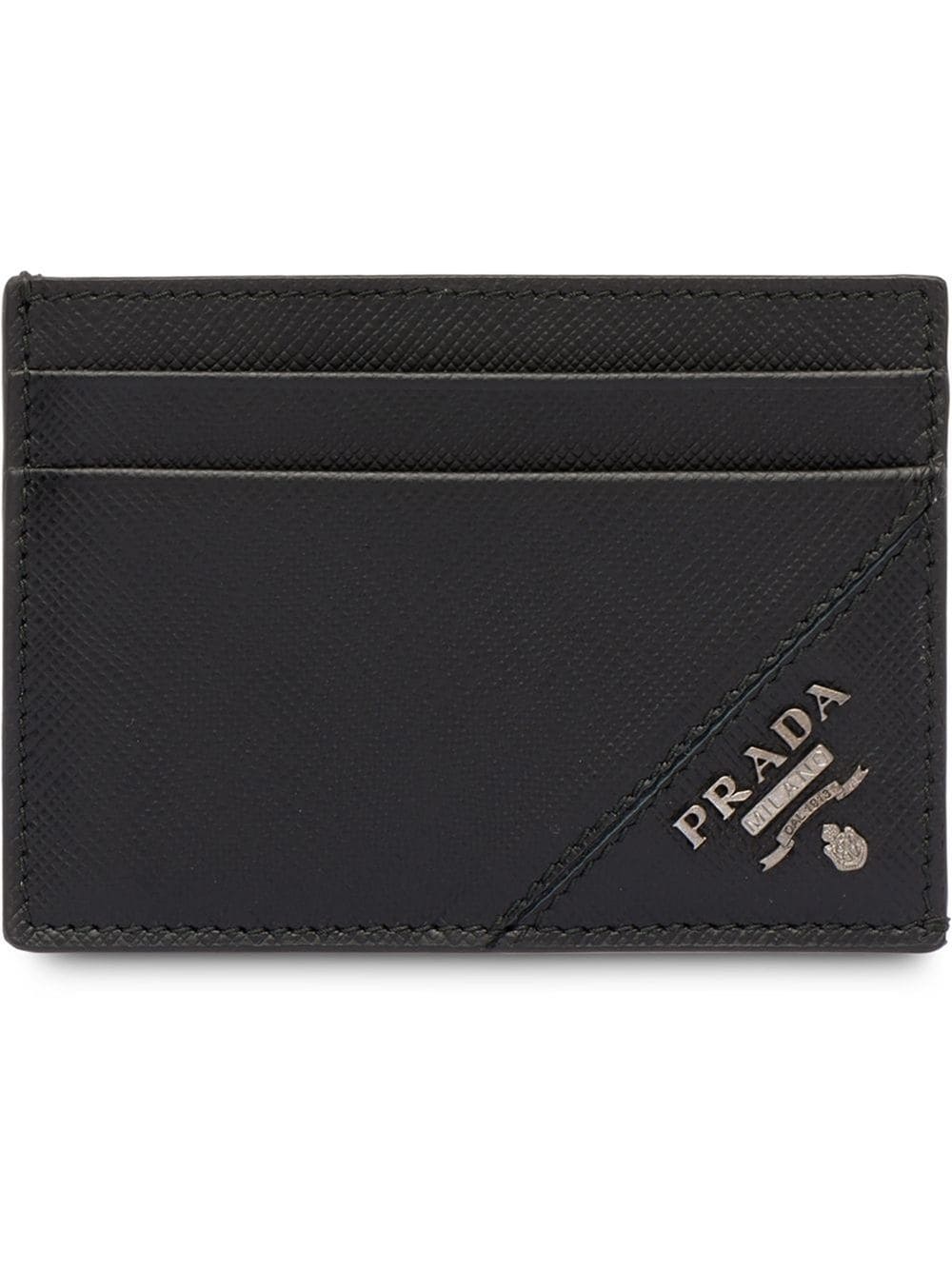 Prada Saffiano Card Holder In Black