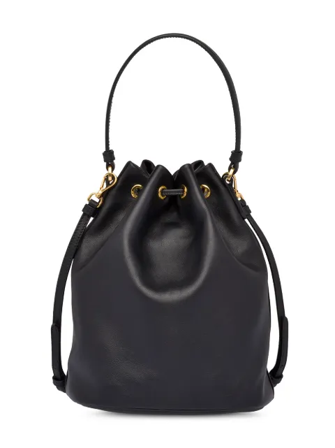 PRADA PRADA LEATHER BUCKET BAG - BLACK