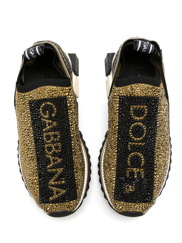 gold Dolce \u0026 Gabbana Sorrento sneakers 