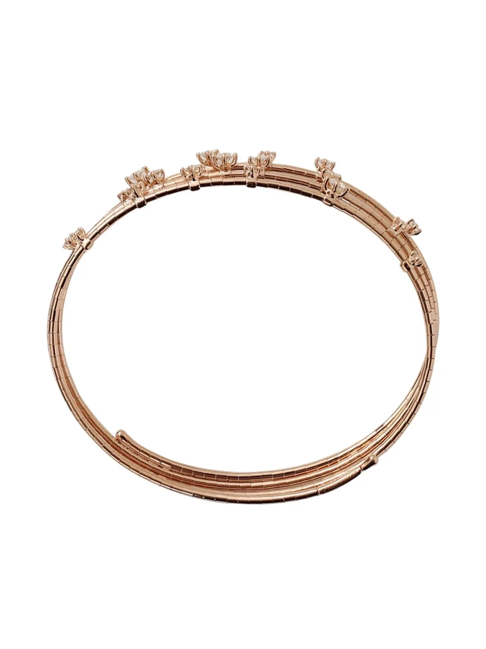 Mattia Cielo Bracciale rigido Rugiada in oro rosa 18kt con diamanti