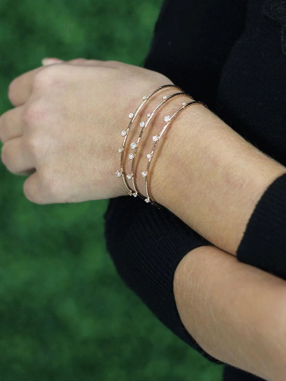 Mattia Cielo 18kt Rose Gold Rugiada Diamond Bangle In Gold