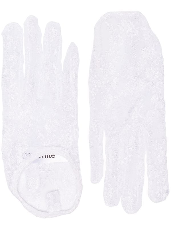 off white lace gloves