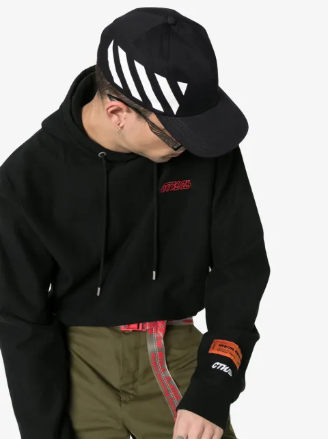 หมวก OFF-WHITE black and white diag cotton cap แต่งตัวสตรีท แต่งตัววินเทจ