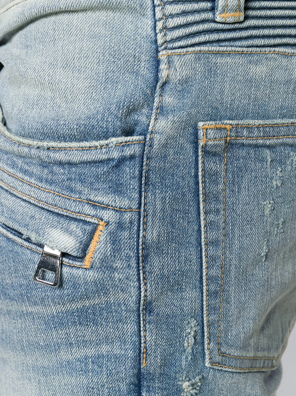 фото Balmain байкерские джинсы узкого кроя