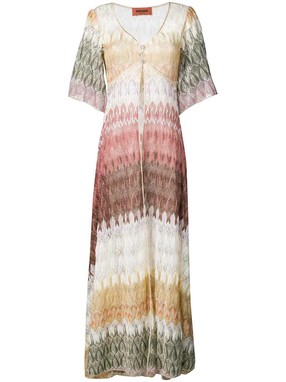 Missoni Tops MISSONI GESTRICKTES MAXIKLEID - NUDE