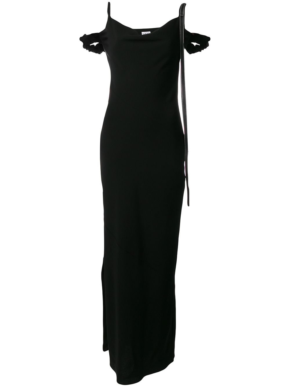 фото Loewe длинное платье со спущенными плечами