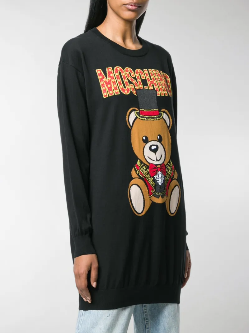 Moschino teddy bear sweater dress black 