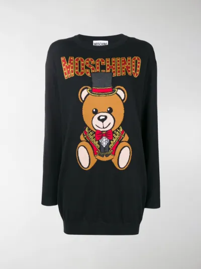 Moschino teddy bear sweater dress black 