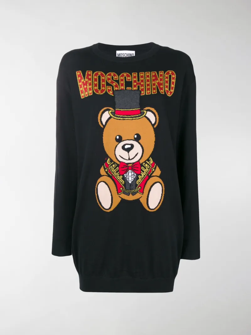 Moschino teddy bear sweater dress black 