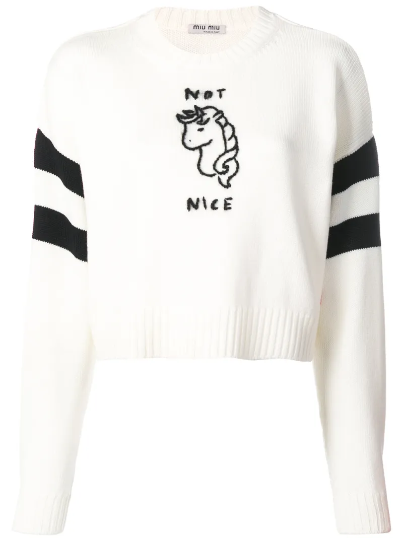 Miu Miu джемпер с вышивкой Not Nice