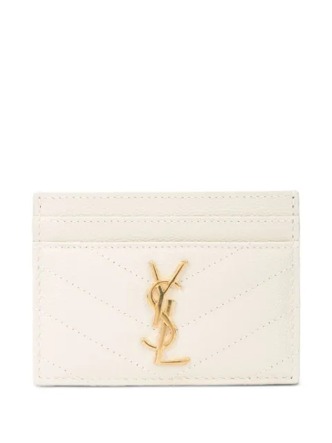 Saint Laurent tarjetero capitonado con monograma