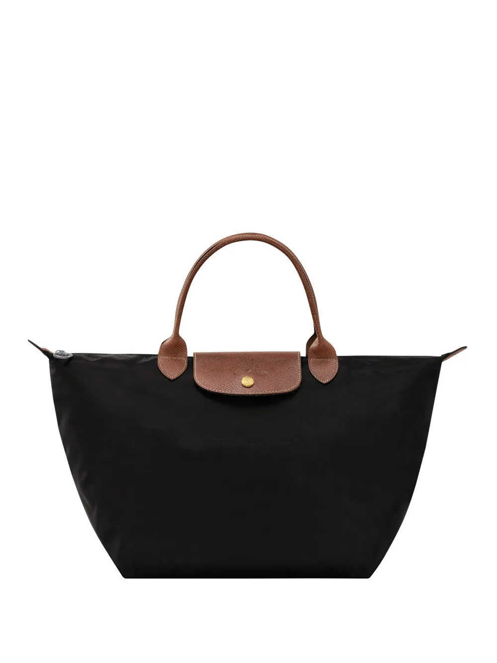 Longchamp - Le Pliage medium draagtas - dames - gerecycled polyamide/canvas/kalfsleer - Eén maat - Zwart