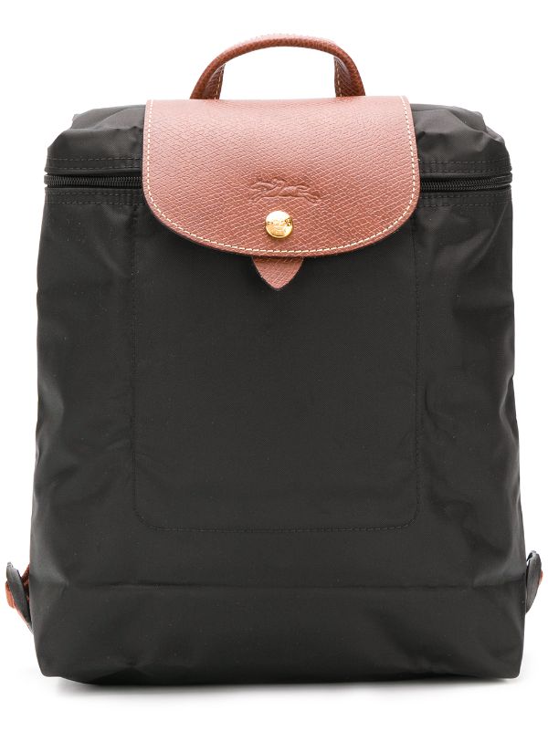 longchamp le pliage black backpack