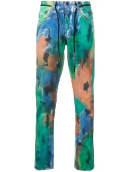 Calça jeans estampada