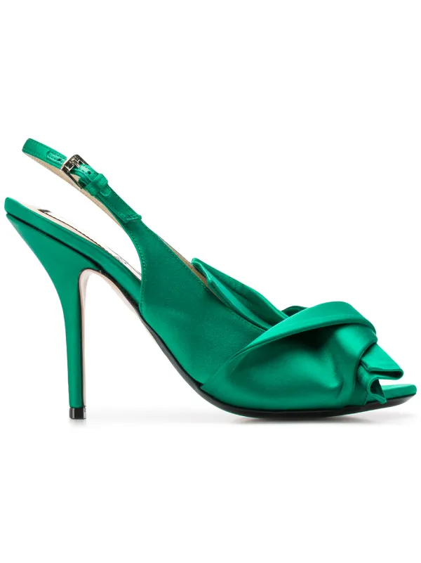 green slingback pumps
