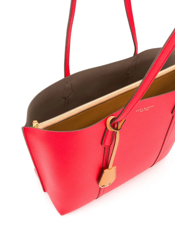 tory burch women's perry triple compartment leather tote