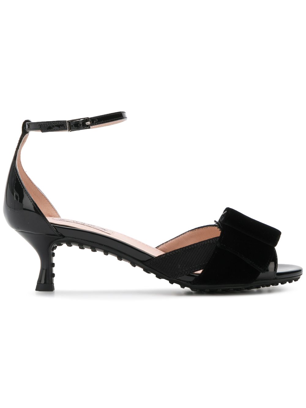 Tod’s sandals with a bow ribbon detail – Black