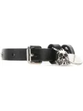 Alexander McQueen skull-charm leather bracelet - Black