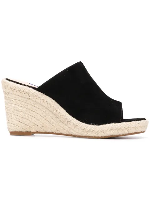 Click to view more detailed imagery on our partner's website Stuart Weitzman Women's Marabella Suede Espadrille Wedge Sandals In Black