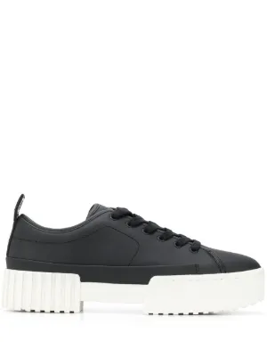 diesel panelled platform sneakers