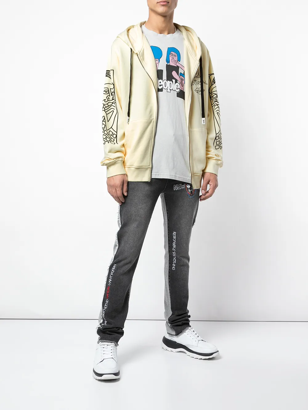 Haculla 'Guy And His Gun' hoodie - Wit