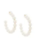 Lele Sadoughi pearl hoop earrings - White