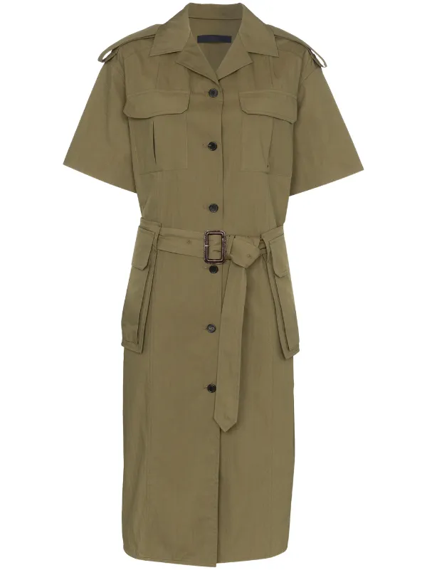 belted midi shirt dress