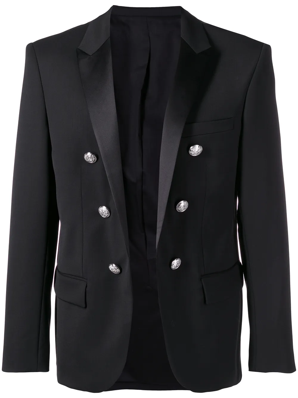 Balmain embossed button blazer | Black | Image 1