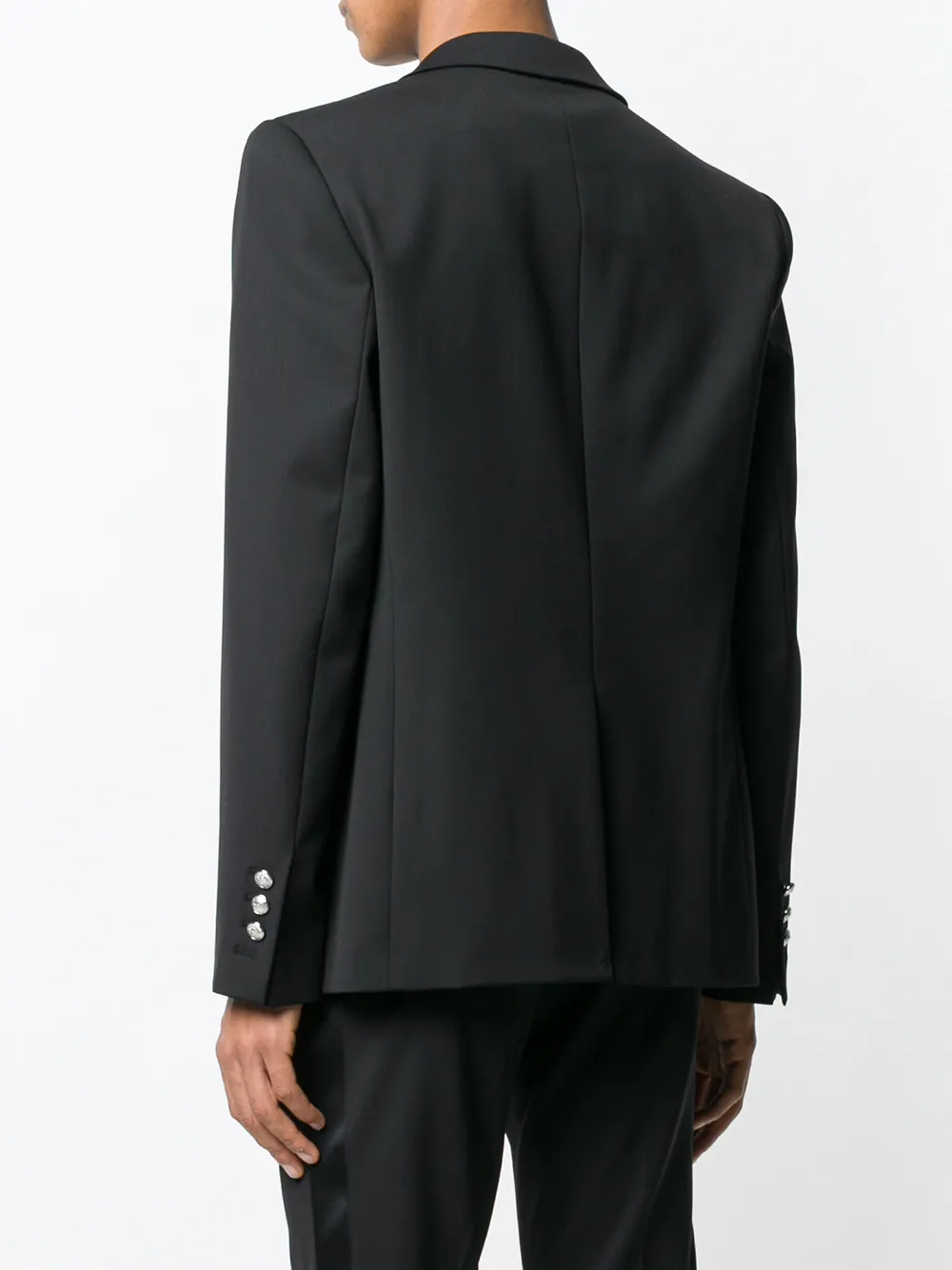Balmain blazer met knopen en reliëf Zwart