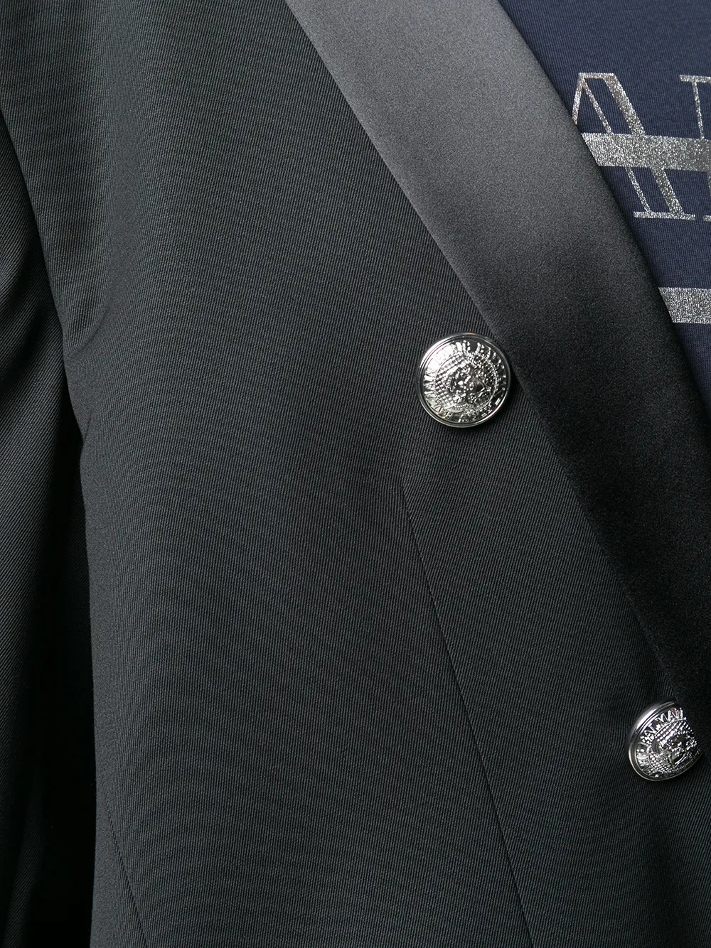 Balmain blazer met knopen en reliëf Zwart