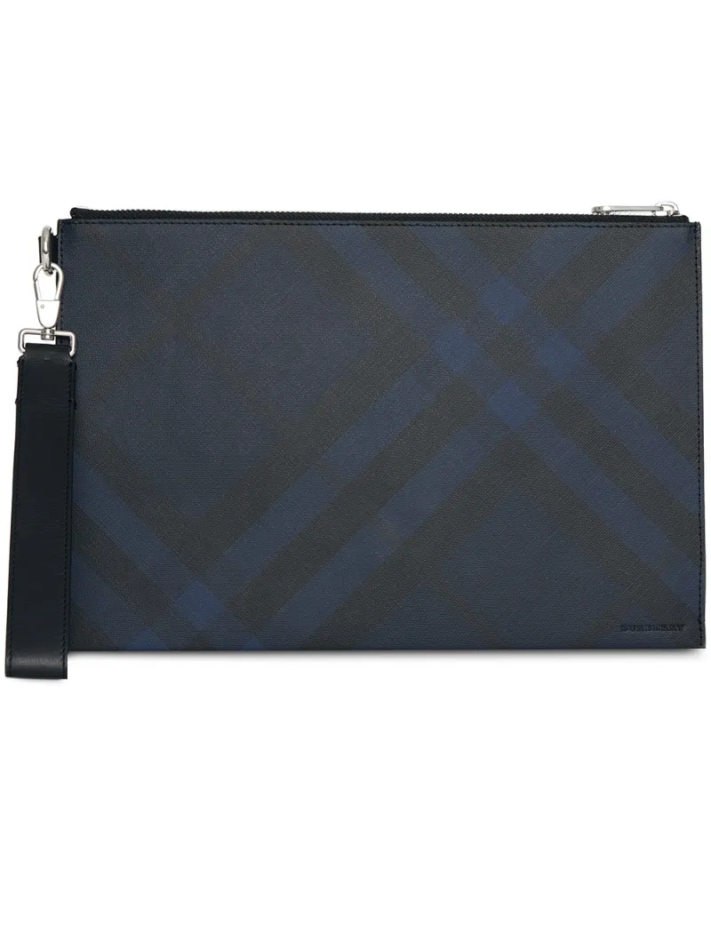 Burberry клатч на молнии в клетку London Check