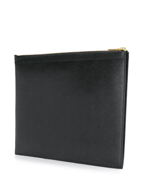 Thom Browne Grosgrain ribbon-trim Pouch | Black | FARFETCH