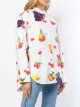 MSGM mandarin collar fruit print shirt