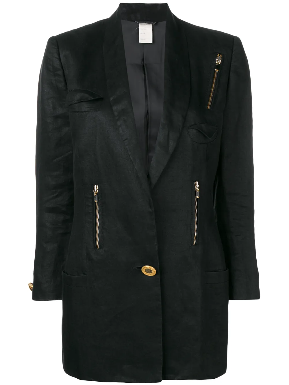 

Versace Pre-Owned blazer con detalle de cierre - Azul